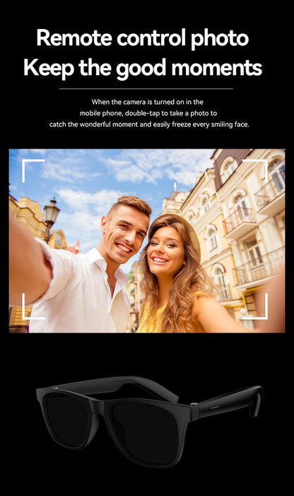 Smart Glasses Bluetooth Call Music Remote Control Camera Shoot Photo Wireless Headset Men Women Sunglasses For Android IOS Phone