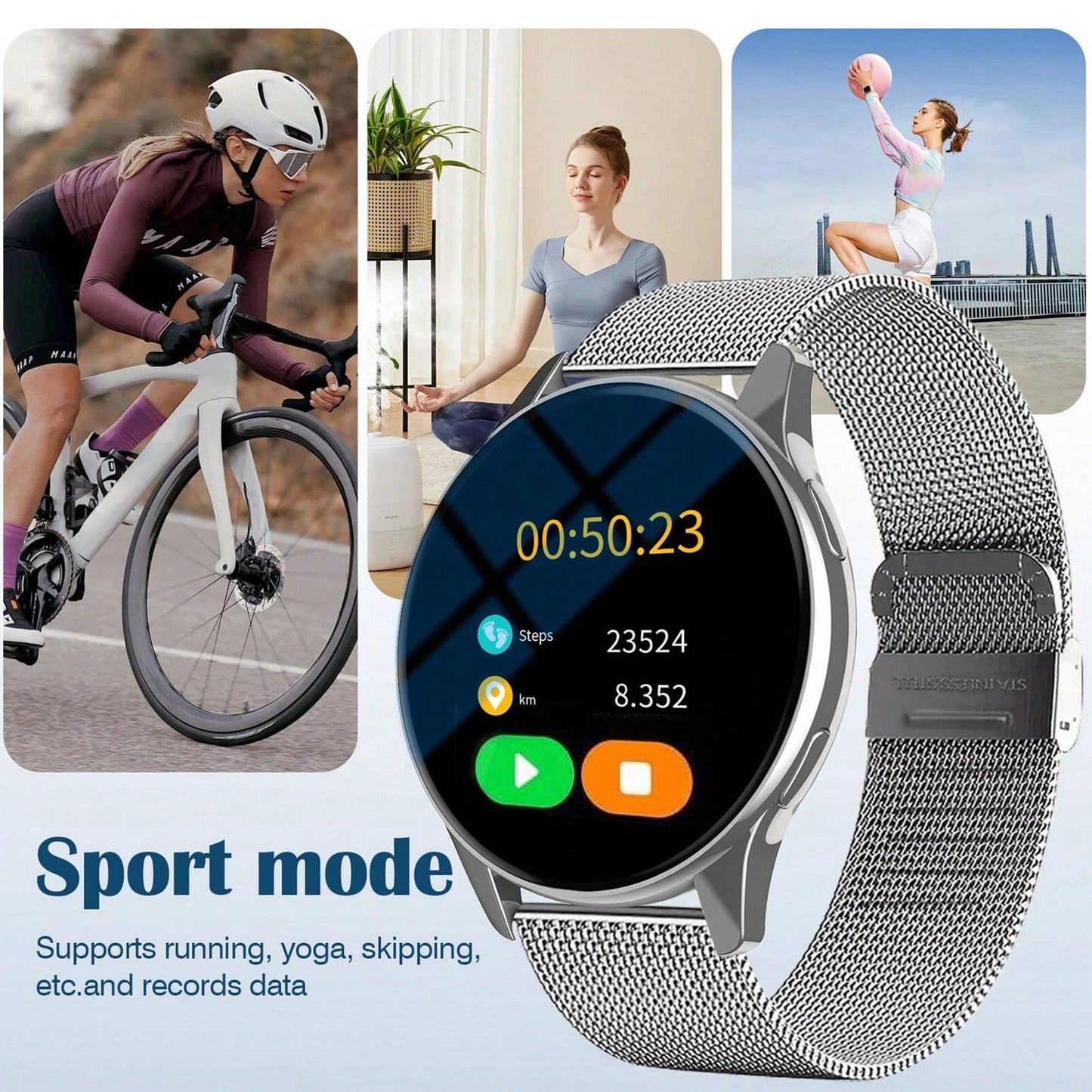 Smart Watch Bluetooth Calling Health&Sleep Monitoring Multiple Sports Modes Android&IOS Men Women SmartWatch Global Version