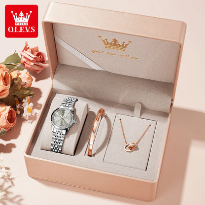 OLEVS Watch 9931X Ladies Perfume Watch Original Elegant Quartz Watch Waterproof Luminous Stainless Steel Date Set Watch Bracelet