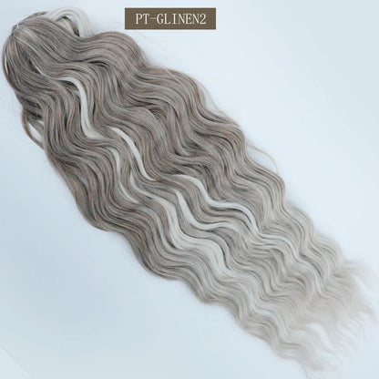 24Inches Pink Water Deep Wave Crochet Braiding 300g Ombre Brown White Synthetic Hair Extension Body Wavy Braids Hair Blond Twist
