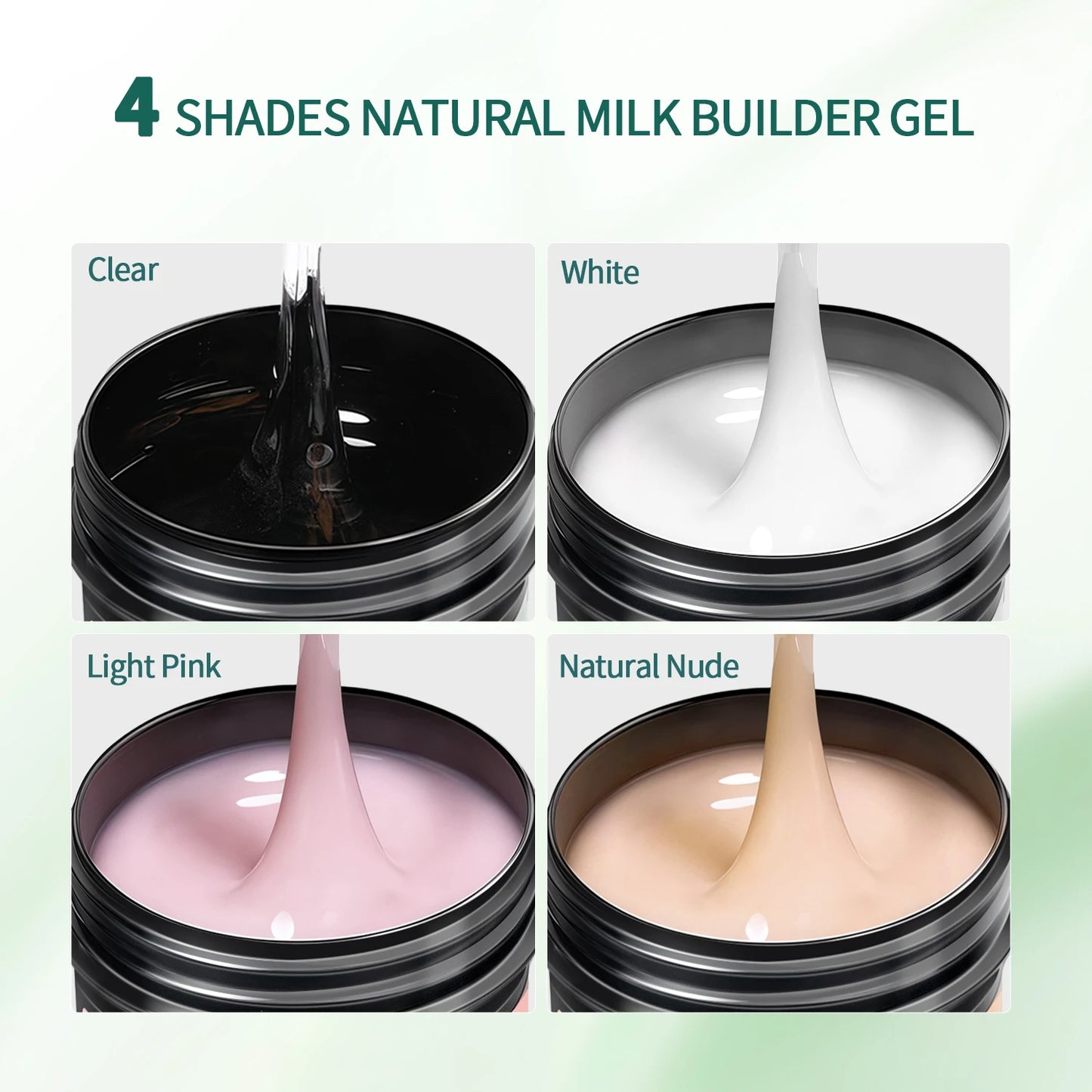 Nailpop 30/100g Hard Gel Milky Smooth UV Nail Gel for Quick Extension Long Lasting Soak Off Nail Builder Gel Nail Art Manicure