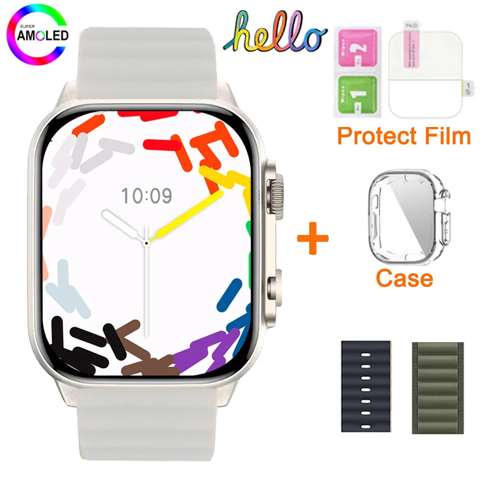 Upgrade Hello Watch 3 + 2025 Series10 SmartWatch 4GB ROM 49mm AMOLED NFC GPT Compass Bluetooth Call SmartWatch For Android IOS