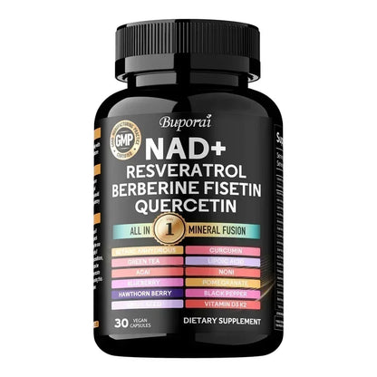 NAD Resveratrol Berberine - Supports Healthy Aging, Promotes Cardiovascular Health & Cell Health, Improve Endurance