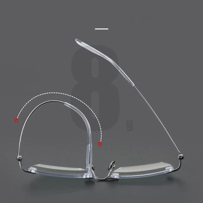 Fashion Rimless Business Eyewear Ultra Light Pure Titanium Spectacle Big Size Luxur Glasses Men Optical Prescription Eyeglasses