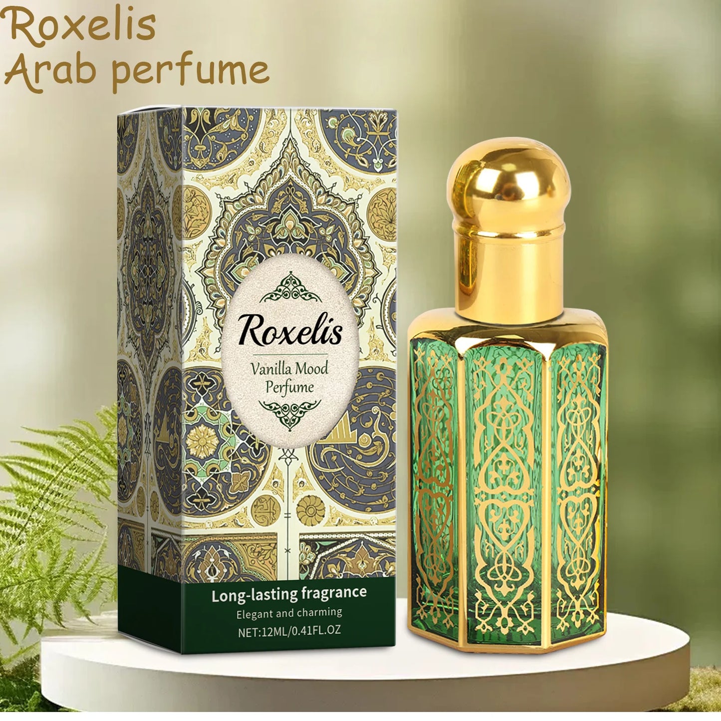 Roxelis Arab Perfume, Vanilla Fragrance, Elegant, Mild, Lasting, Charming, Portable Perfume