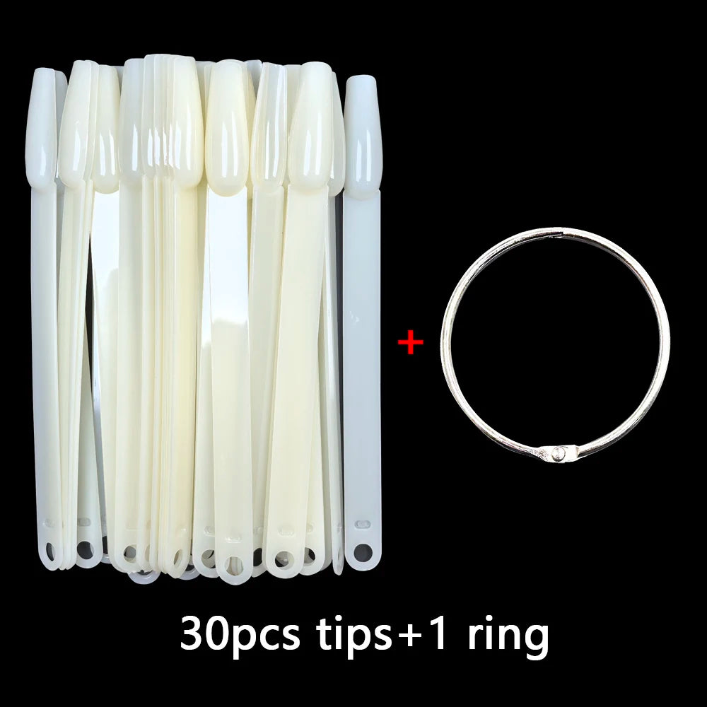 False Nail Tips Nail Swatch Nail Art Display Sticks Acrylic Fan Gel Nail Polish Showing Shelf 30/60 pcs Practice Manicure Tool