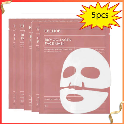 5pcs Bio-Collagen Face Mask Deep Moisturizing  Hydrating Overnight Hydrogel Facial Mask VC Whitening Anti aging Skincare