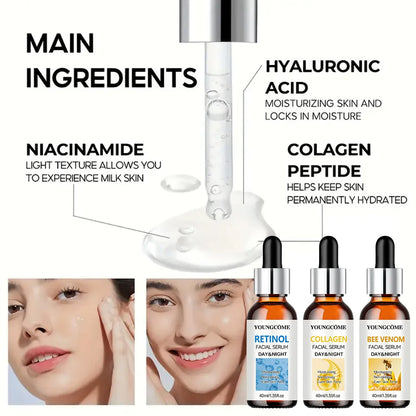 ﻿3Pcs/set Wrinkle Remover Face Serum Lifting Firming Fade Fine Lines Anti-aging Essence Whitening Brighten Skin Care