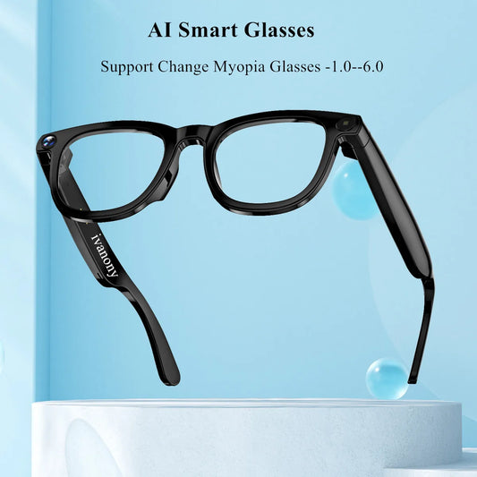 Smart Camera Glasses Prescription Lenses Translate Language Bluetooth Call AI Image Recognition Meeting Notes Smart Glasses
