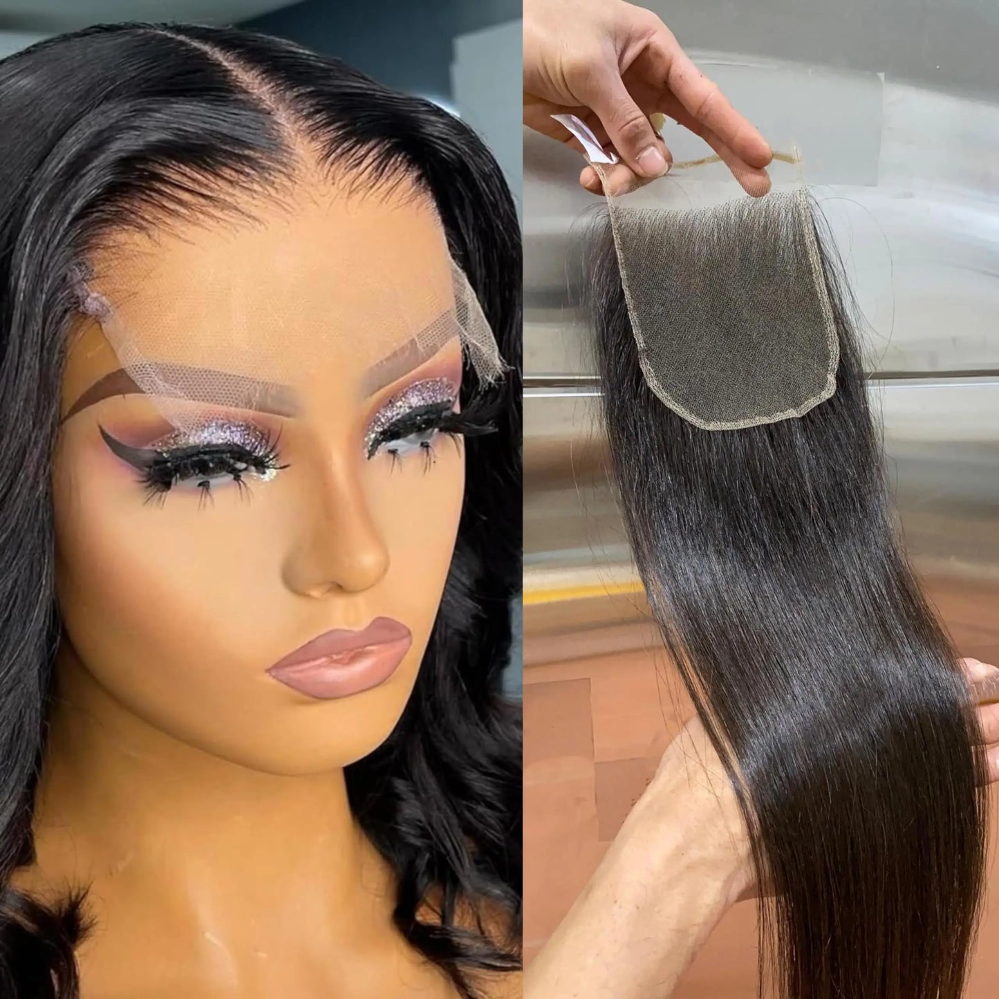 Lace Frontal Closure 5X5 Brazilian Human Hair 5x5 Free Part Natural Black Straight Lace Closure 10/12/14/16/18/20/22/24 inch