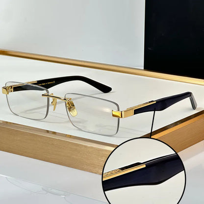 THE ARTIST III Designer Rimless Sunglasses Rectangle Men Alloy Acetate Germany Brand Trendy Classical High Quality Women UV400