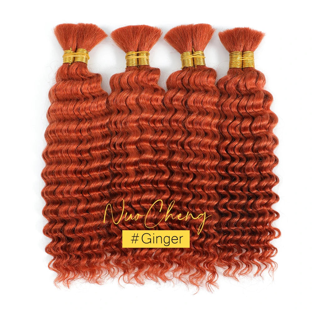 Chocolate Brown Braiding Hair for Boho Braids Human Hair Braiding Hair 2 Bundles/Pack 100g 18 Inch Deep Wave Boho Hair Braiding