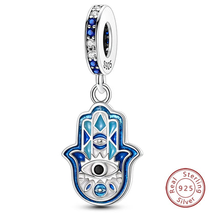 925 Sterling Silver Blue Purple Butterfly Perfume Bottle Starry Sky Hot Air Balloon Charms Beads Fit DIY S925 Bracelets Jewelry