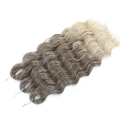Anna 3Pcs 24Inches Body Water Wave Crochet Braids Pink Ombre Colored Rainbow Hair Extensions Gray White Braiding Hair Blond 613