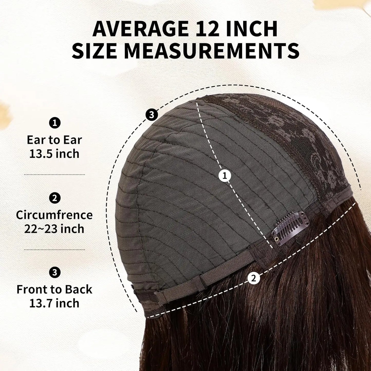 12 Inch Ombre Brown Wigs Human Hair for Women Short Straight Remy Human Hair Wigs With Bangs Brown Natural Hair Real Human Hair