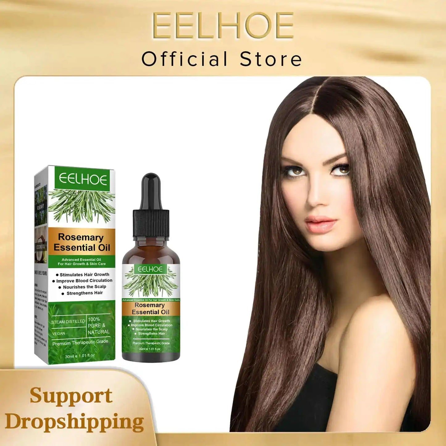 EELHOE Rosemary Oil Hair Growth Products Anti Hair Loss Treatment for Damaged Hair Care Soft Smooth Rosemary Essential Oil 30ml