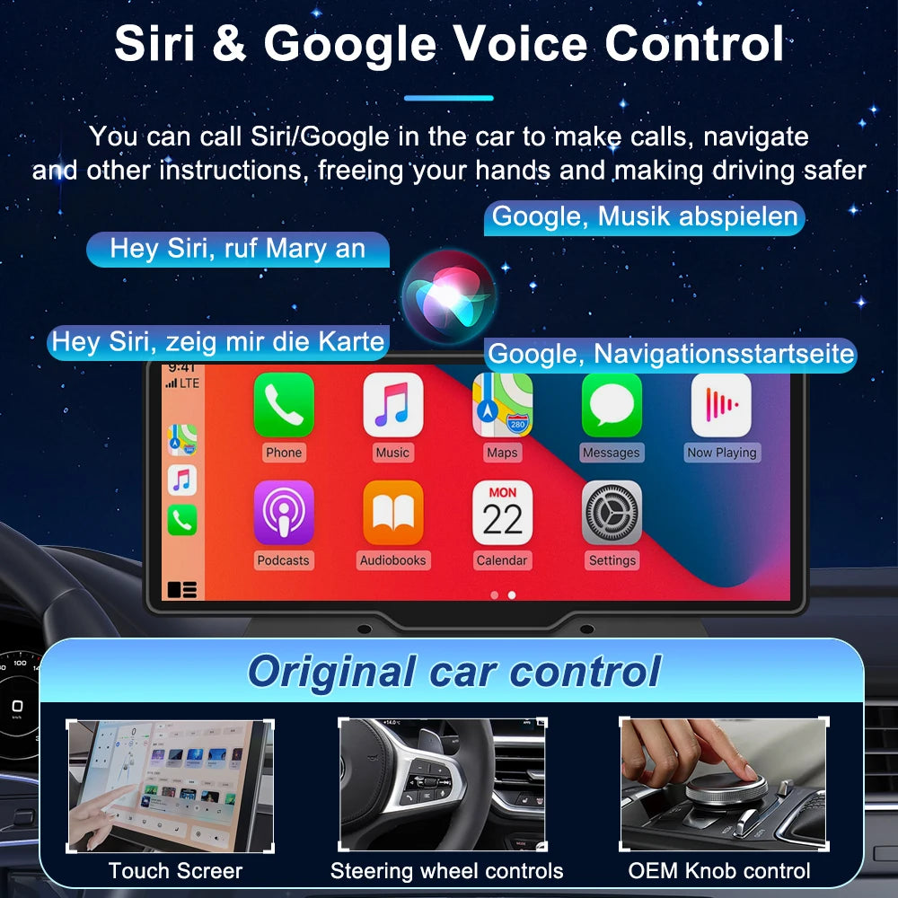 10.26 Inch Car Mirror Radio Multimedia Video Player Universal Wireless Carplay 5G Wifi BT High-performance CPU HDR QLED Screen