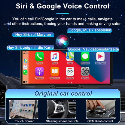 10.26 Inch Car Mirror Radio Multimedia Video Player Universal Wireless Carplay 5G Wifi BT High-performance CPU HDR QLED Screen