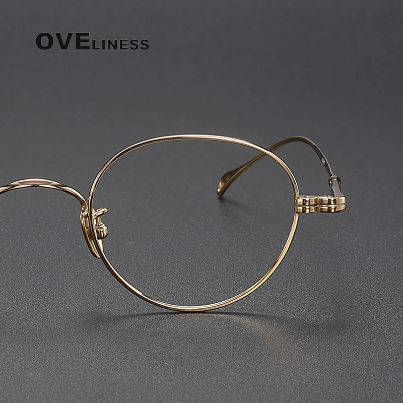 Pure Titanium Glasses Frame men Women Vintage Round Brand Design Eyeglasses Frame male New Titan Eyewear High Quality spectacles