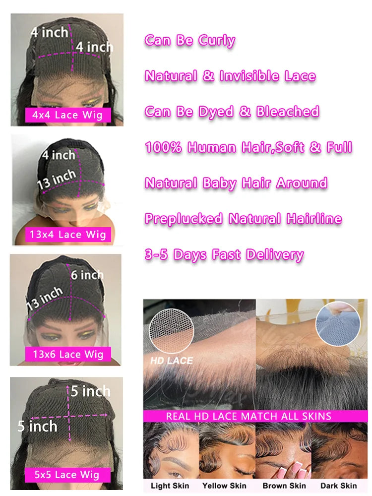 30 36 40 Inch 13x4 13x6 Straight Lace Frontal Wigs Hot Red Front Human Hair Wig 4x4 5X5 Closure Wig Pre Plucked For Women