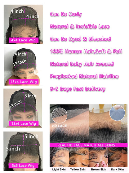 30 36 40 Inch 13x4 13x6 Straight Lace Frontal Wigs Hot Red Front Human Hair Wig 4x4 5X5 Closure Wig Pre Plucked For Women