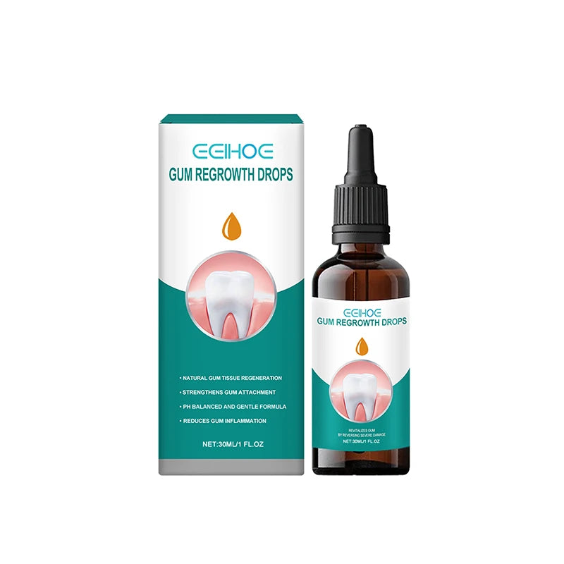 Quickly Repair Gum Serum Relieve Receding Gum Regrowth Drops Teeth Whiten Remove Yellow Plaque Stains Decay Toothache Toothpaste