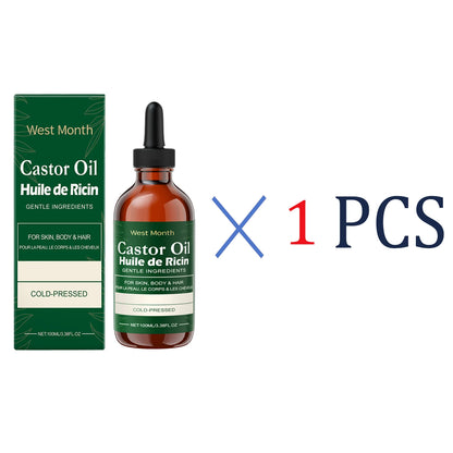 WEST MONTH 100ml Castor Essence Oil Multi-Effect Care Nourishes Eyelashes Moisturizes Hair Hydrates The Skin Long-Lasting Gentle
