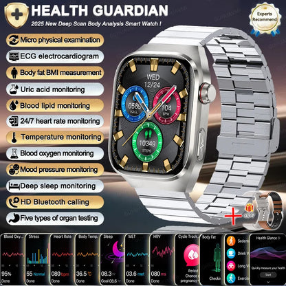 2025 New For Xiaomi Iatrology Grade Organ monitor Smart Watch Men ECG+PPG Uric Acid BP Blood Fat BT Call Sports Health Watches