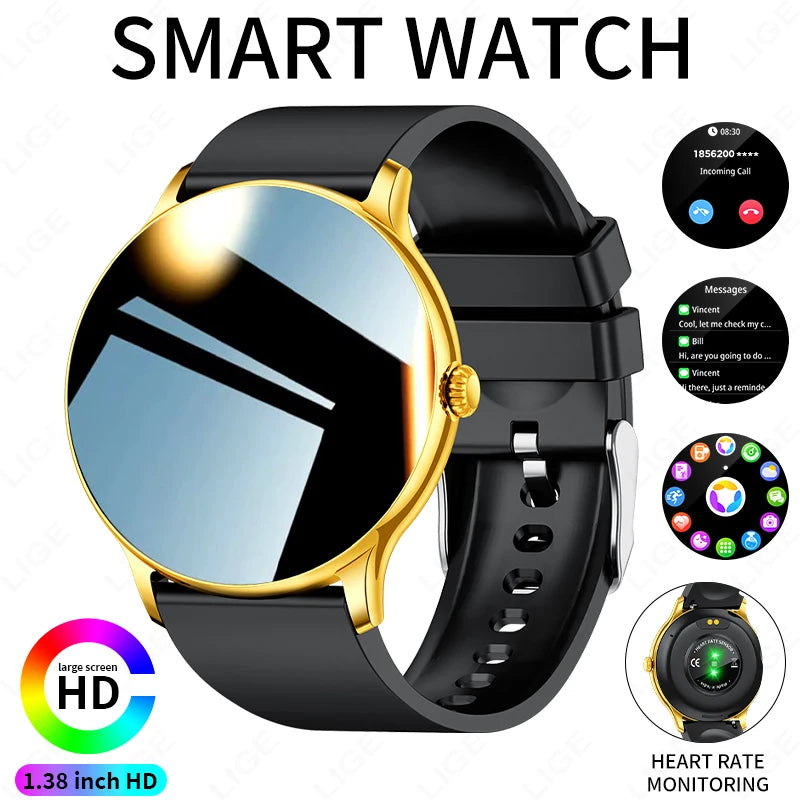 LIGE 2025 Bluetooth Call Full Touch HD Thin Screen Smart Watch Women IP68 Waterproof Watch Sport Fitness Tracker Smartwatch Men