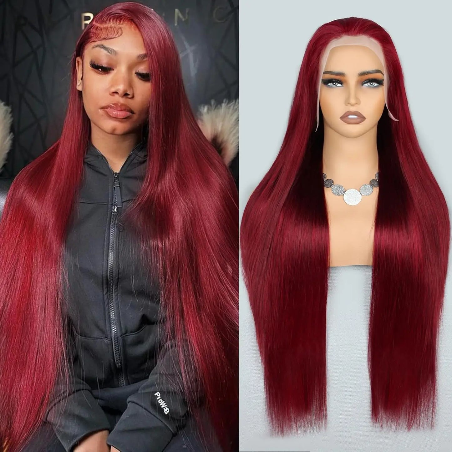 30 Inch 13x4 Lace Front Wig Human Hair Bone Straight Brown Colored Burgundy hd Transparent Lace Frontal Wigs Clearance Sale