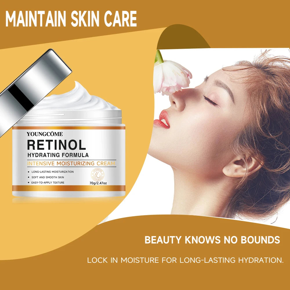 YOUNGCOME Retinol & Hyaluronic Acid Night Cream - Anti Aging Firming Moisturizer for Wrinkles, Fine Lines & Hydrated Skin