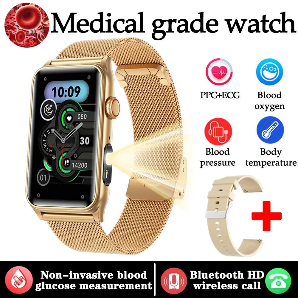 2025 New Medical Grade Health Monitoring Smartwatch Blood Oxygen Blood Pressure BT Call Women's Health smart Watch