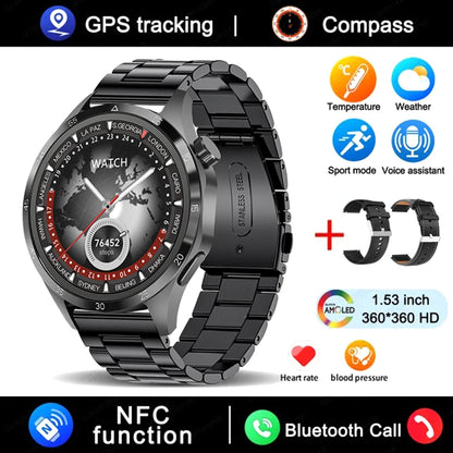 Smart Watch Men Watch 4 Pro AMOLED HD Screen Bluetooth Call NFC Health Monitoring Smartwatch 2024 New Watch GT4Pro