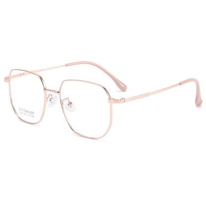 UVLAIK Ultra Light Square Glasses Frame Retro Anti-Blue Light Eyewear Pure Titanium Frame Eyeglass Fashion Solid Color Spectacle
