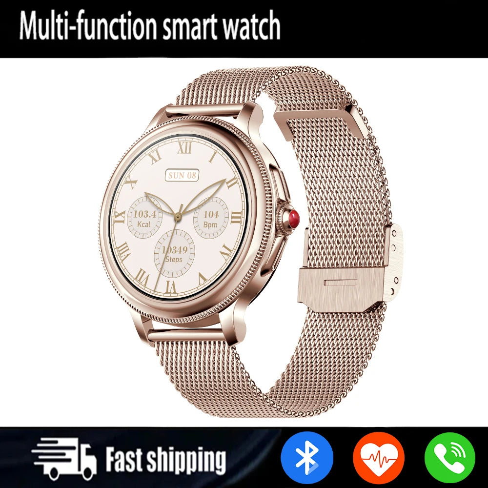 2025 New Women's Smart Watch 1.2-inch Full Circle Full Touch Screen Heart Rate Sleep Monitoring Built in Multi sport Mode Watch