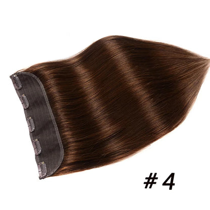 #6 Light Brown Bone Straight Clip In Hair Extensions 1 Piece 5 Clips Full Head One-Piece Clip In Human Hair Extensions 100G/Set