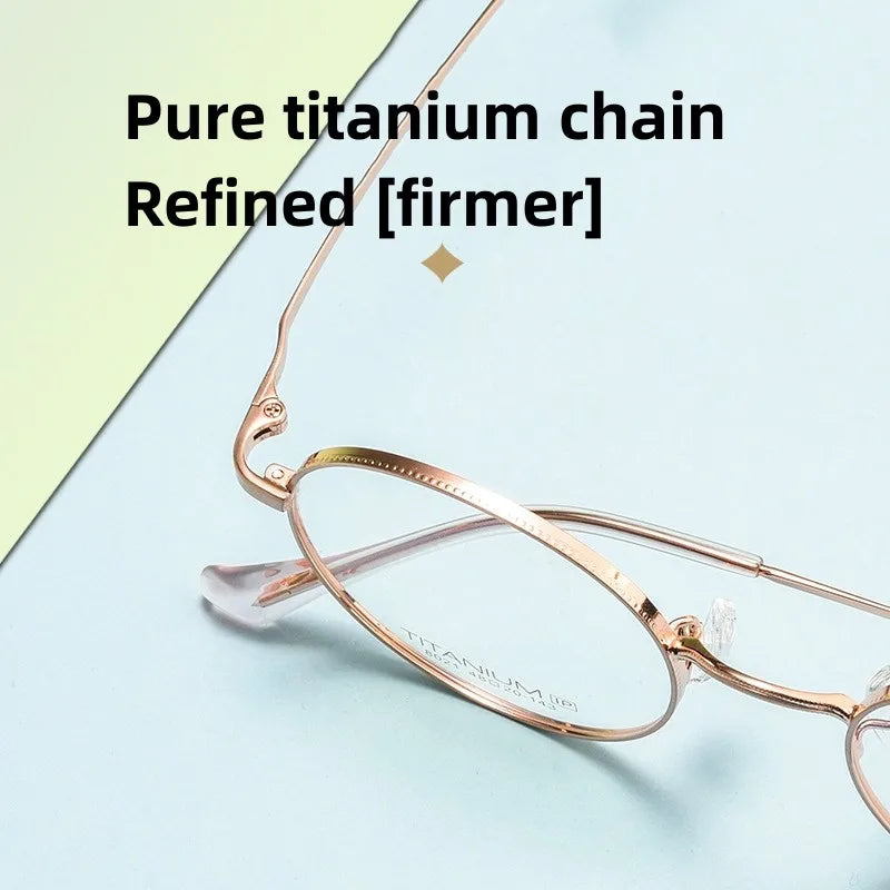 FIRADA Luxury Fashion Eyewear Women's Retro Round Titanium Eyeglasses Optical Prescription Glasses Frame For Men And Women 8021A