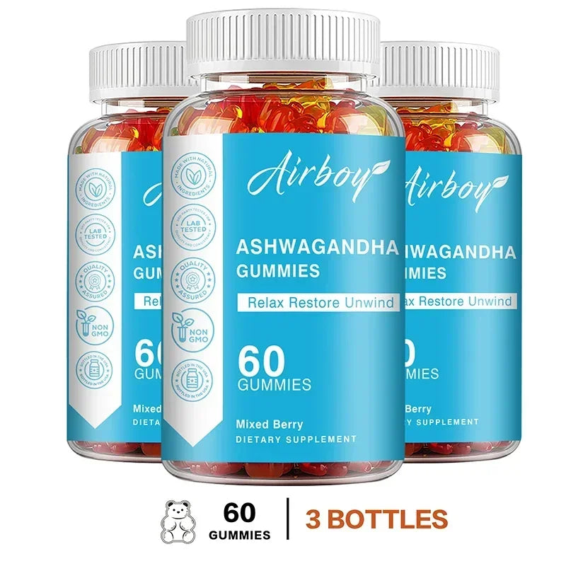 Ashwagandha Gummies - Balance Cortisol Levels, Improve Sleep Quality, Relieve Stress, Relax, Enhance Memory and Concentration