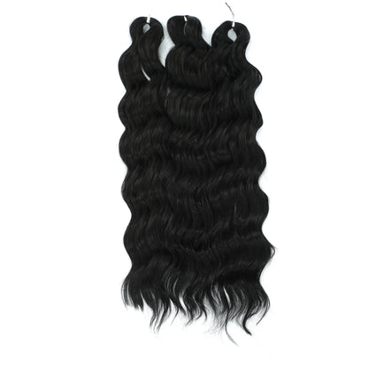 Anna 3Pcs 24Inch 300g Ombre Pink Rainbow Pink Loose Deep Wave Twist Crochet Braids Sliver White Synthetic Hair Wavy Extension