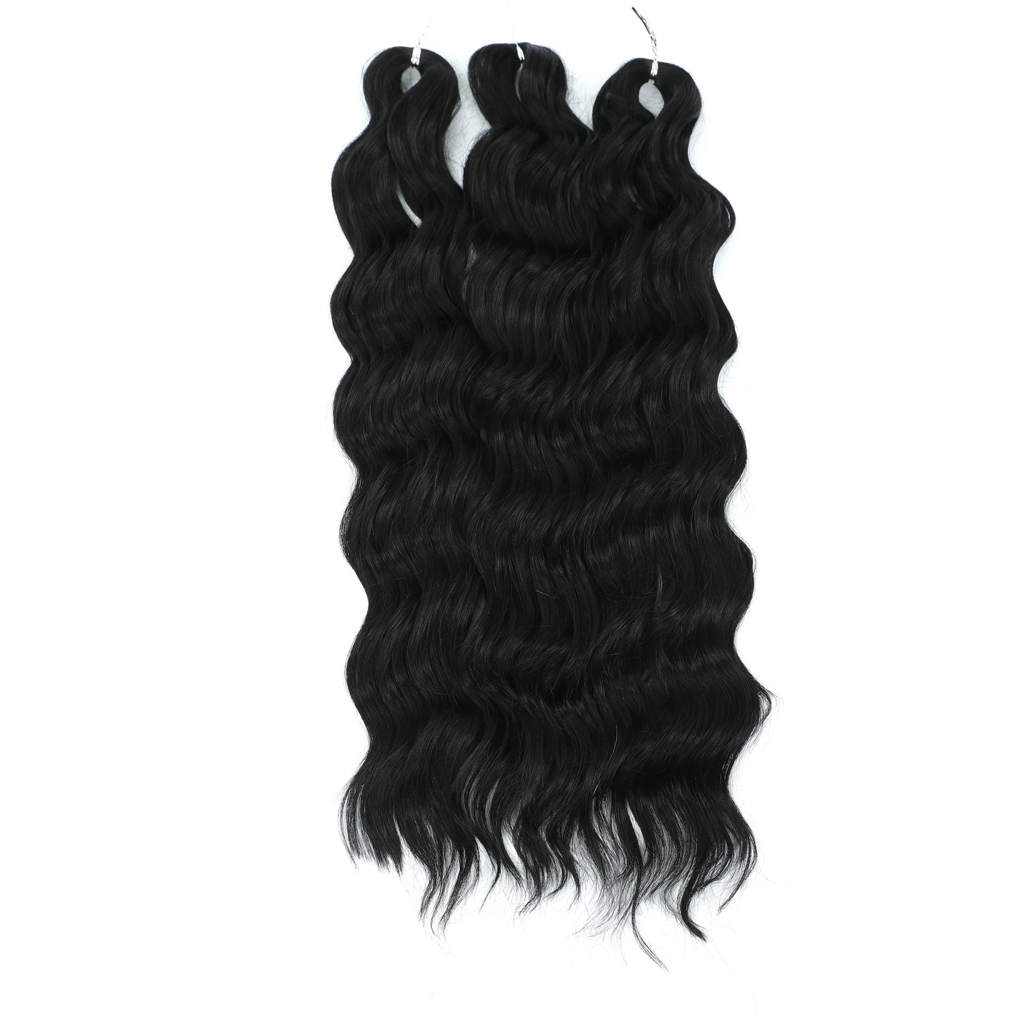 Anna 3Pcs 24Inch 300G Ombre Yellow Rainbow Water Deep Wave Crochet Braids Sliver White Synthetic Hair Extension Body Wavy Twist