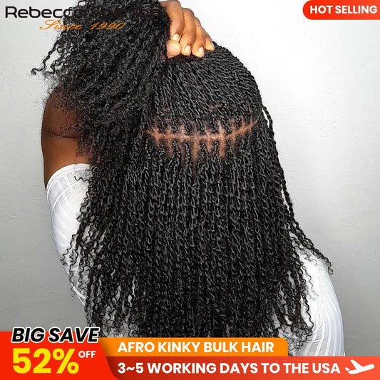 Soft and Lightweight Afro Kinky Bulk Hair 100% Human Hair with Natural Texture, Comfortable & Long-Lasting Use 16A Virgin Hair