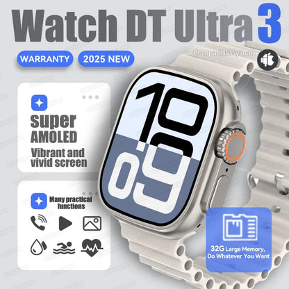 2025 New Original Watch DT Ultra 3 Pro Smart Watch Men Google Map NFC GPS Tracker HD BT Call IP68 Waterproof Smart Watches Women