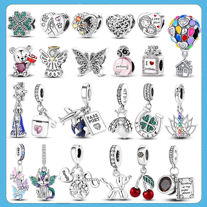 Hot Sale 925 Silver Charms Beads Perfume Animal Butterfly Pendants Fit Original Bracelet DIY Jewelry