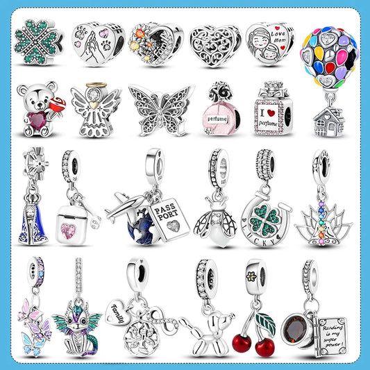 Hot Sale 925 Silver Charms Beads Perfume Animal Butterfly Pendants Fit Original Bracelet DIY Jewelry