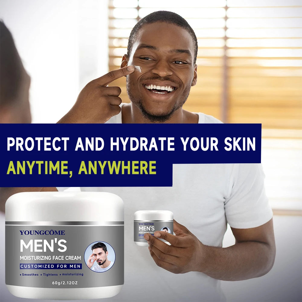 Men's Moisturizing Collagen cream with retinol and vitamins, refreshing and hydrating, improves skin elasticity, day and night