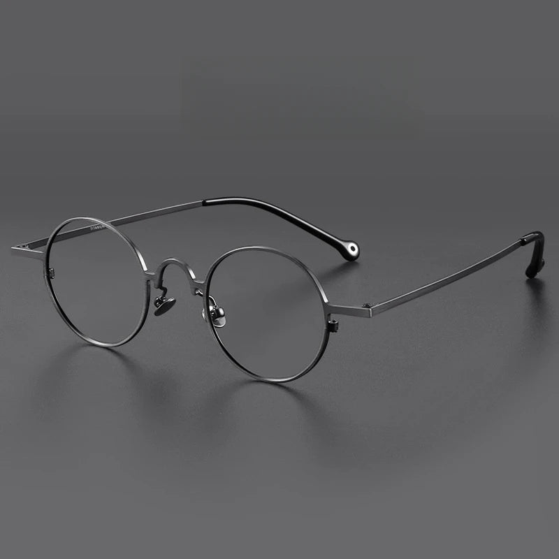 FIRADA Fashion Comfortable Round Eyeglasses Vintage Luxury Titanium Eyewear Optical Prescription Glasses Frame Men Women K808-C