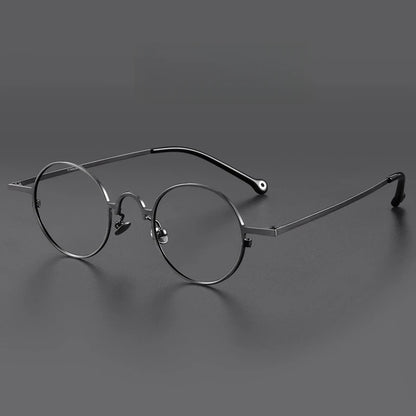 FIRADA Fashion Comfortable Round Eyeglasses Vintage Luxury Titanium Eyewear Optical Prescription Glasses Frame Men Women K808-C