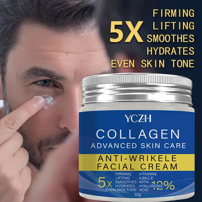 Retinol Collagen Moisturizing Cream - Contains Hyaluronic Acid - Caffeine - Vitamin C and E - Firming and Lifting Skincare - 5X Smoother - 5X Firmer - 12X Brighter Skin - Non-Greasy Formula - 50g