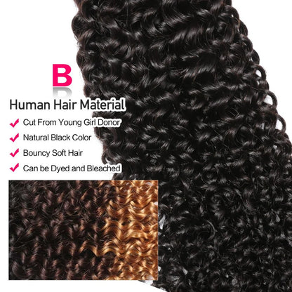 Kinky Curly Human Hair Bundles Deal 100% Unprocessed Brazilian Deep Curly Hair Weave Soft Remy Hair Extensions Tissage Natural