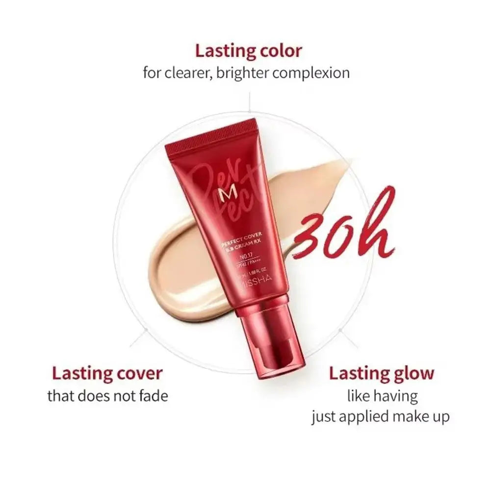 50ml Korean Cosmetic BB Liquid Foundation Concealer Cream Facial Makeup Skin-Nourishing Waterproof Oil Control Long-lasting